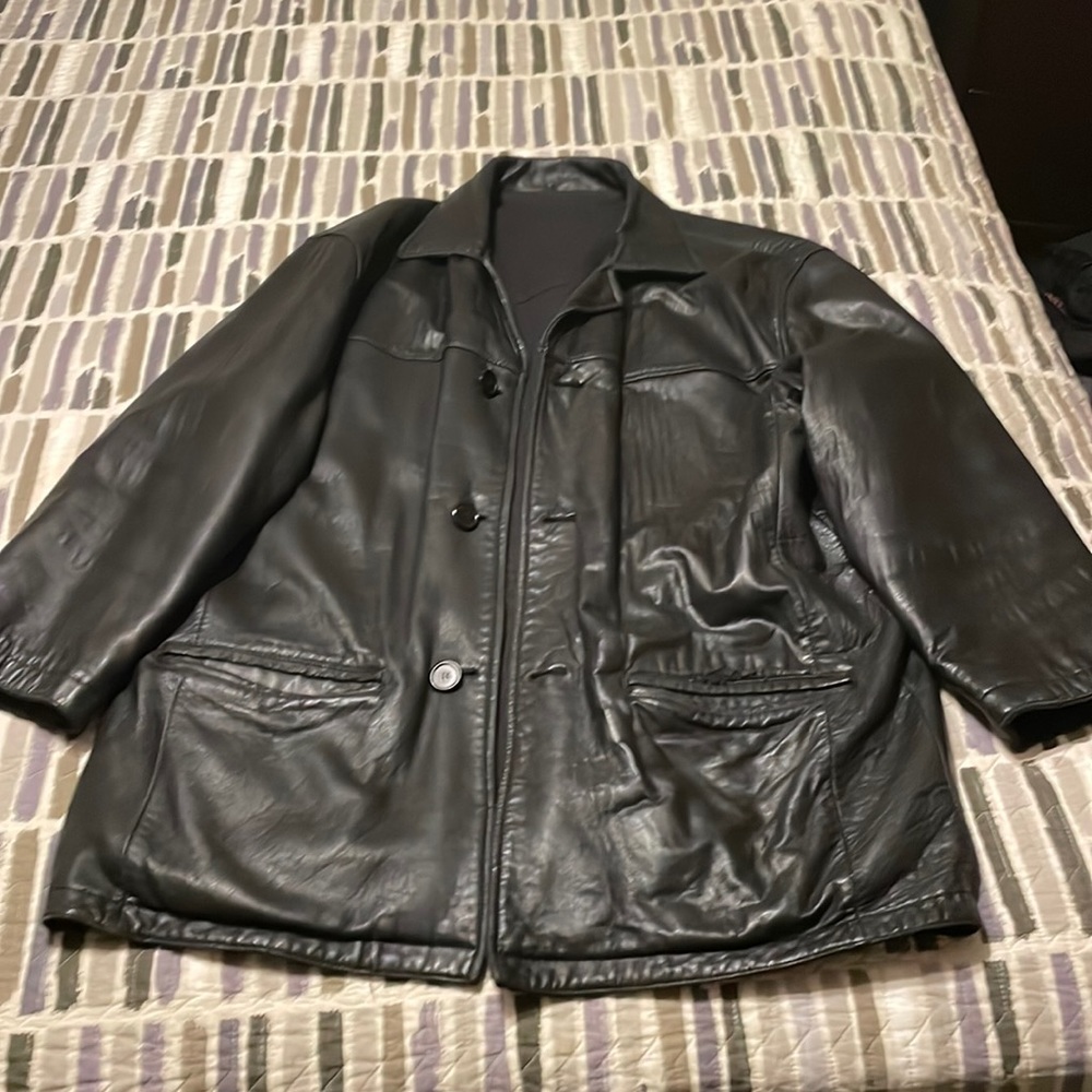Men’s leather reversible coat
